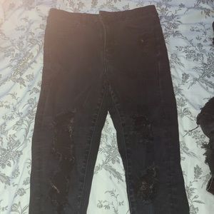 black ripped jeans